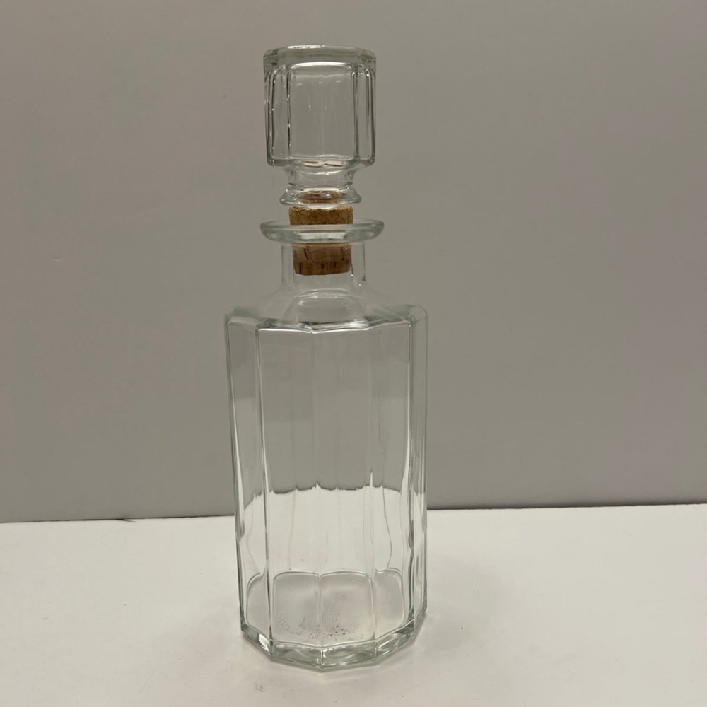 Vintage Bormioli Italy Decanter Mid Century Modern Barware Clear Glass